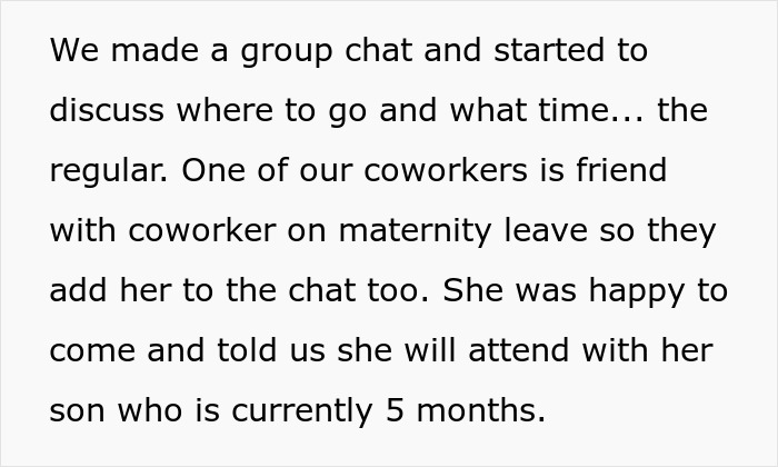 New Mom Snaps After Being Told Not To Bring Her 5-Month-Old To A Work Outing New Mom Snaps After Being Told Not To Bring Her 5-Month-Old To A Work Outing