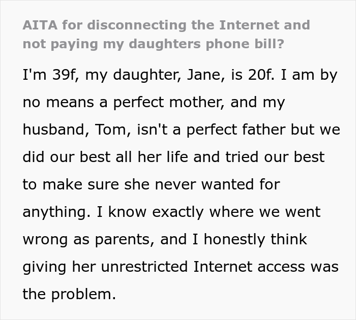 Mom Asks For Advice After She Finds Out Her Adult Daughter Has Been Making TikToks About How She "Traumatized" Her, So She Disconnects The Internet Mom Asks For Advice After She Finds Out Her Adult Daughter Has Been Making TikToks About How She "Traumatized" Her, So She Disconnects The Internet