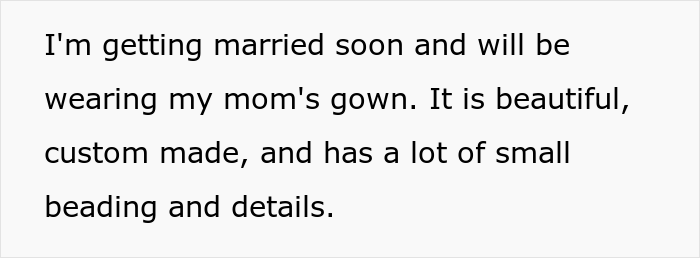 Woman Gets Called A “Psycho” For Uninviting Her SIL From Her Wedding As She Tried On Her Wedding Dress And Accidentally Ruined It Woman Gets Called A “Psycho” For Uninviting Her SIL From Her Wedding As She Tried On Her Wedding Dress And Accidentally Ruined It