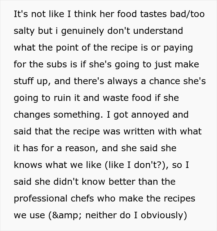 Guy Is Fed Up With Girlfriend's Cooking Because She Puts Her Own Twist On Recipes, Asks For Support Online But Receives A Reality Check Guy Is Fed Up With Girlfriend's Cooking Because She Puts Her Own Twist On Recipes, Asks For Support Online But Receives A Reality Check