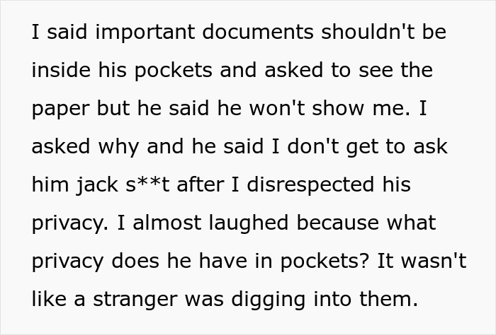 &ldquo;I Was Genuinely Dumbfounded&rdquo;: Wife Wonders If She Invaded Her Husband&rsquo;s Privacy By Emptying His Pants Pockets Before Washing Them