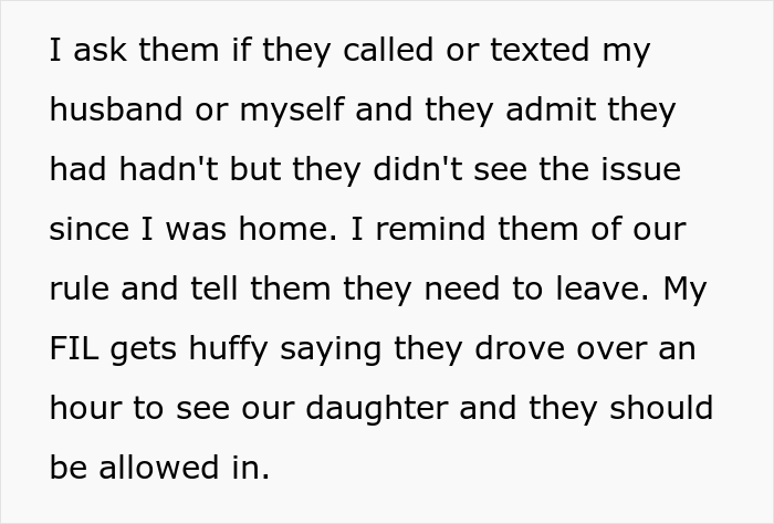 Manipulative In-Laws Refuse To Leave After Showing Up Uninvited, Their Son Doesn't Give In And Gets The Police To Remove Them From The Property