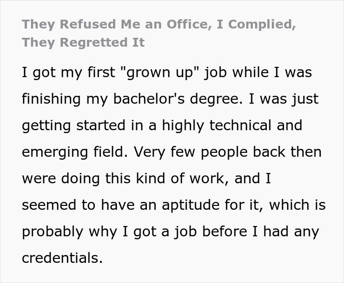 Company Leads Regret Gatekeeping New Employee From Getting An Office After She Maliciously Complies For 3 Months And The Boss Notices