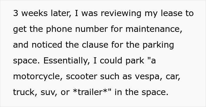 Landlord Refuses To Cancel Tenant&rsquo;s Unused Parking Space Fee, Tenant Maliciously Complies And Begins To Use It To The Hilt
