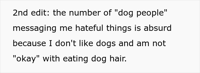 Woman Knows Her Sister's Dog Hair Frequently Ends Up In Food, So She Turns Around And Leaves Thanksgiving Dinner When She Sees It There