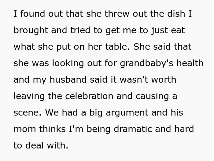 Pregnant Woman Leaves Thanksgiving Dinner After MIL Trashes The Meal She Brought For Herself Pregnant Woman Leaves Thanksgiving Dinner After MIL Trashes The Meal She Brought For Herself