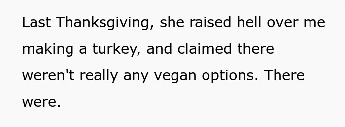 Mom &ldquo;Publicly Embarrasses&rdquo; Rude Vegan Daughter-In-Law At Thanksgiving