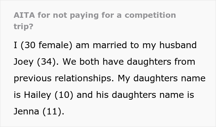 Woman Wants To Know If She&rsquo;s Wrong For Not Agreeing To Pay For Her Stepdaughter&rsquo;s Competition Trip
