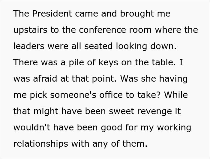 Company Leads Regret Gatekeeping New Employee From Getting An Office After She Maliciously Complies For 3 Months And The Boss Notices