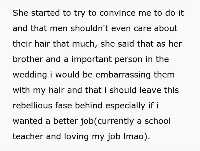 Guy Doesn&rsquo;t Plan On Cutting His Long Hair For His Sister&rsquo;s Wedding To Conform To His BIL&rsquo;s Religion