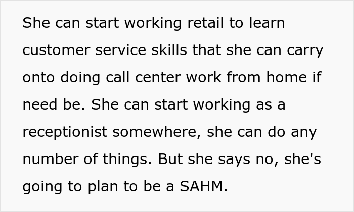 Daughter Reveals That Her Only Plan Is To Become A Stay-At-Home Mom And To Live With Parents Until Then, Her Mom Has None Of It
