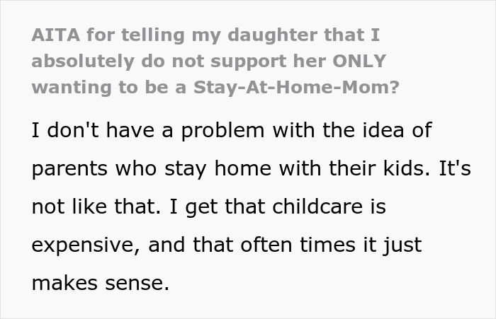 Daughter Reveals That Her Only Plan Is To Become A Stay-At-Home Mom And To Live With Parents Until Then, Her Mom Has None Of It