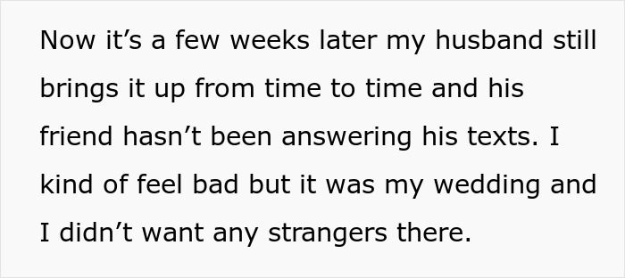 Husband Is Upset That His Friend Left His Wedding Because His Wife Kicked Out His +1