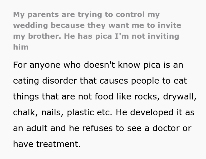 Drama Ensues After Groom Says 'No' To Accommodating Brother's Extreme Eating Disorder At His Wedding