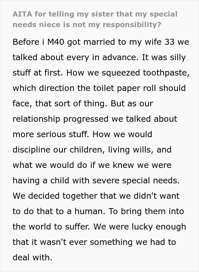 Man Refuses To Take In His Sister And His Special Needs Niece, Gets Backed By Netizens