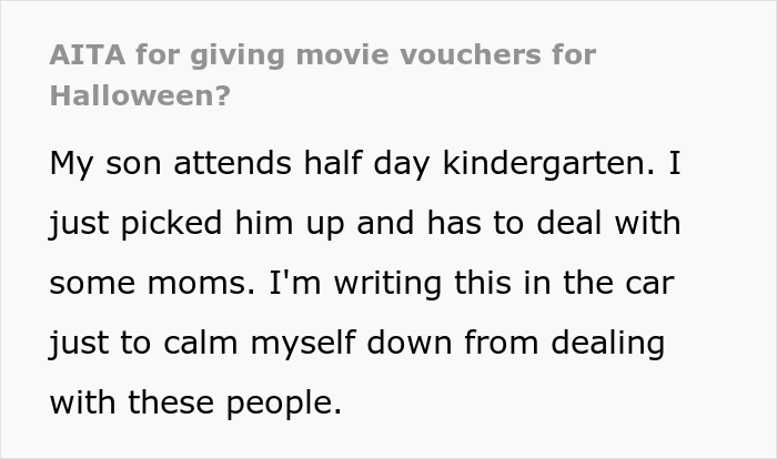 Parent Gives Their Son's Kindergarten Classmates Movie Vouchers, Calls Other Parents "Greedy" And "Cheap" After They Confront Them Parent Gives Their Son's Kindergarten Classmates Movie Vouchers, Calls Other Parents "Greedy" And "Cheap" After They Confront Them