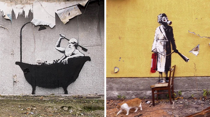 Banksy Comes Back With 7 New Wall Arts In Ukraine And They Touched People’s Hearts