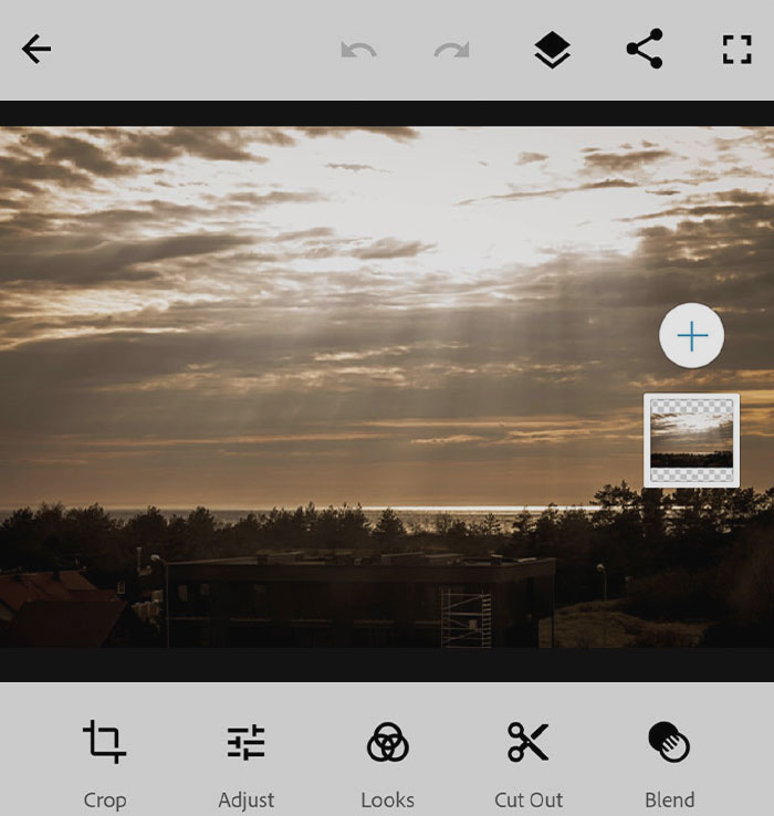 Photoshop Mix program with sky picture editing
