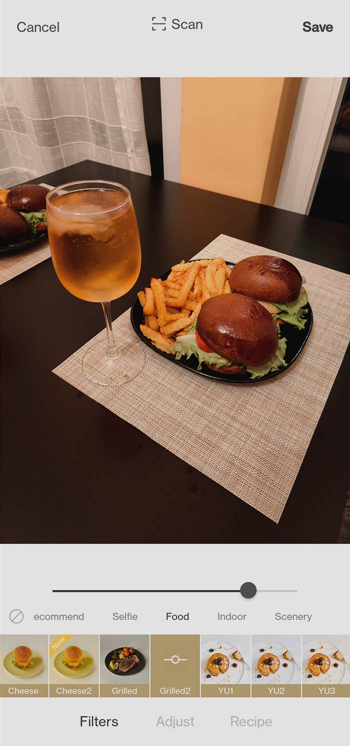 Foodie program with food picture editing