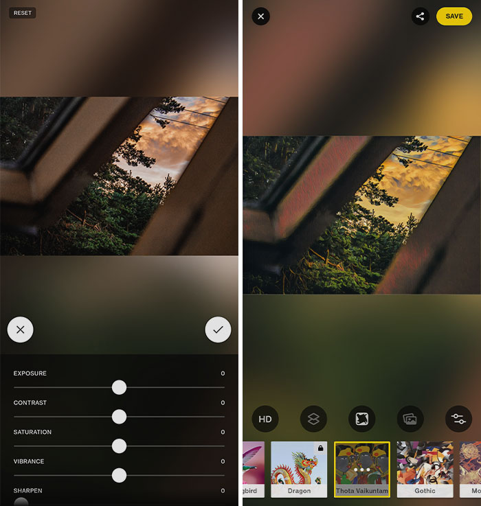 Prisma photo editor with nature picture editing