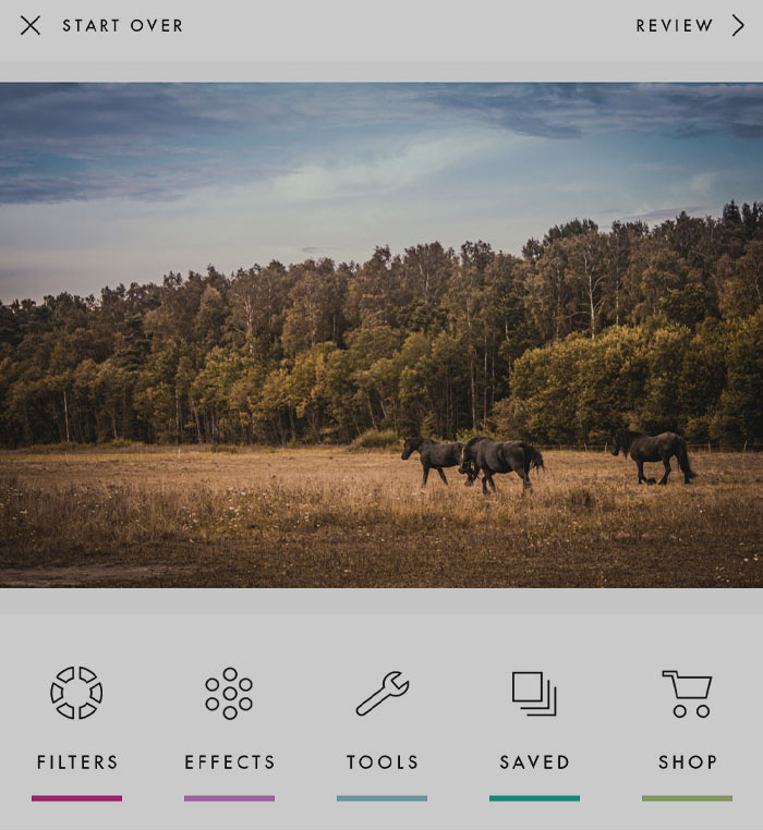A Color Story program with walking horse picture editing