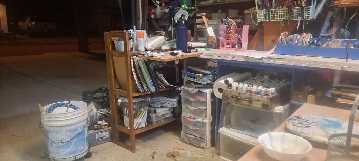 In My Garage At My "Work Station" With The Door Open