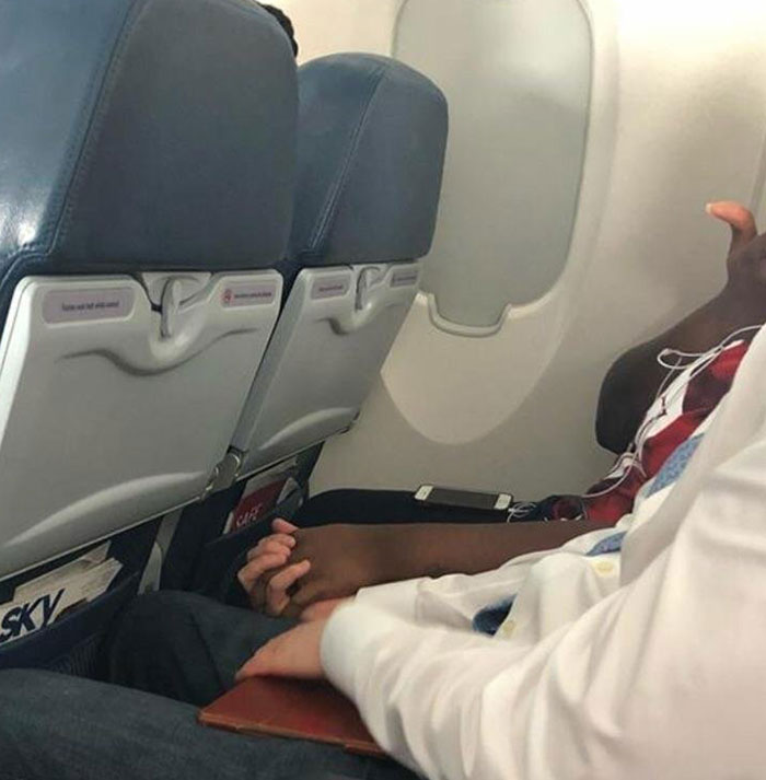 Just Landed NYC. People Across Aisle Didn't Know Each Other. She Was Flying For First Time And Was Terrified. He Talked Her Through It And Held Her Hand. Just People Being People