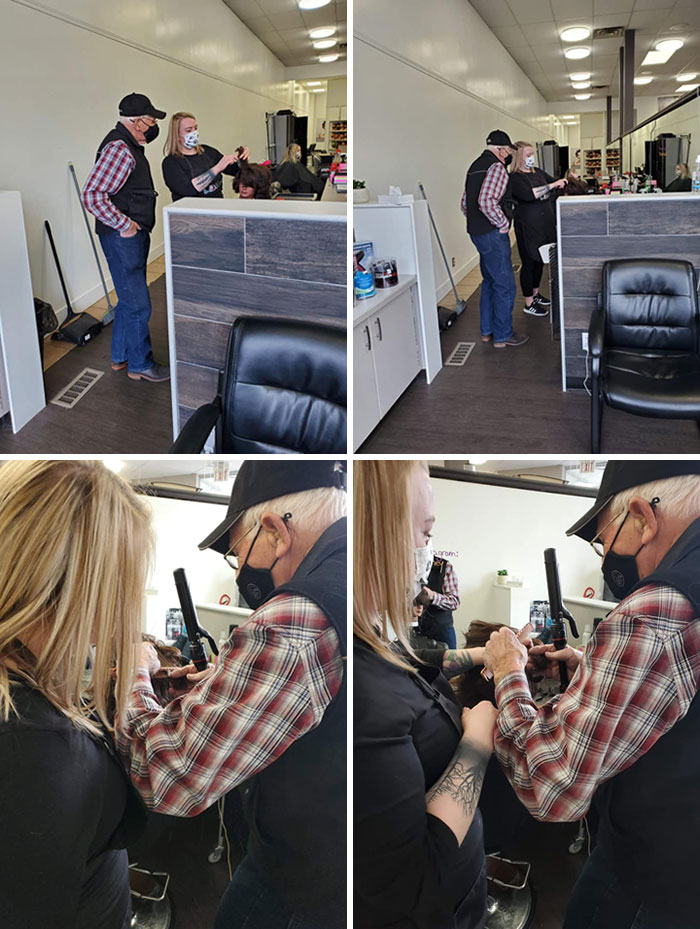 This Lovely Gentleman Came In Today To Learn How To Curl His Wife’s Hair. His Wife Is Unable To Curl Her Own Hair And Often Burns Herself