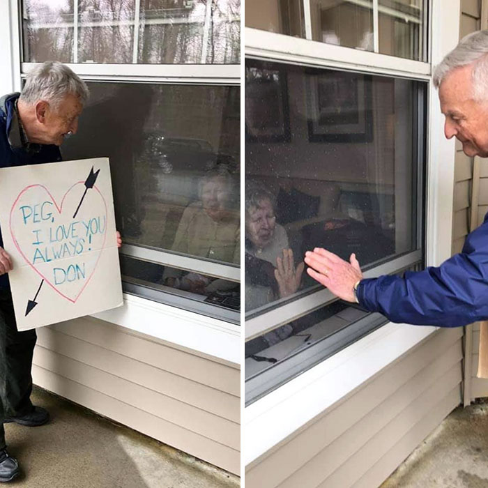 My Great-Uncle Visits His Wife Every Day Because She's In An Assisted Living Facility As She Has Alzheimer's. He Can't Go In Right Now For Safety Reasons