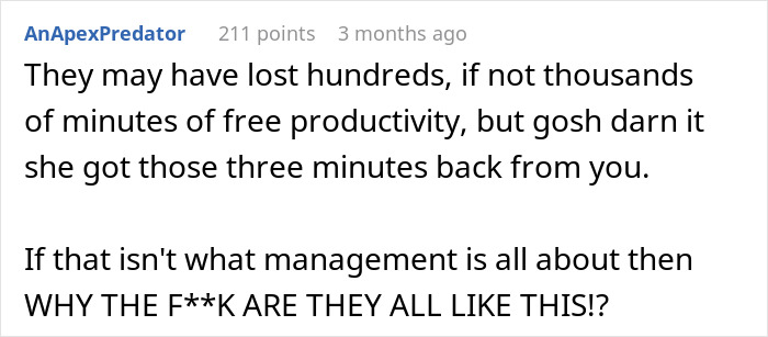 Worker Who Never Used Her Whole Break Gets Scolded For Coming 3 Minutes Late, Decides To Change The Habit Of Coming In Early