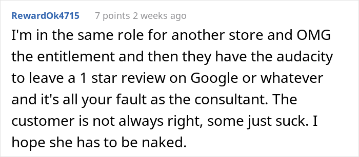 Bridal Shop Employee Maliciously Complies To Karen's Request To "Just Let Us Shop And Leave Us Alone"