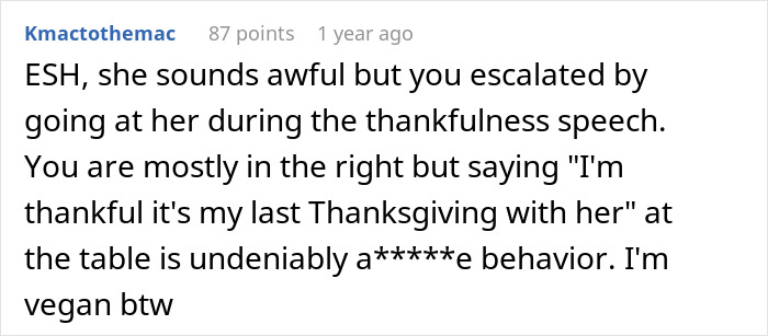 Mom &ldquo;Publicly Embarrasses&rdquo; Rude Vegan Daughter-In-Law At Thanksgiving