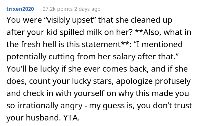 Woman Catches Babysitter Right After She Took A Shower At Their House, Blows Up At Her