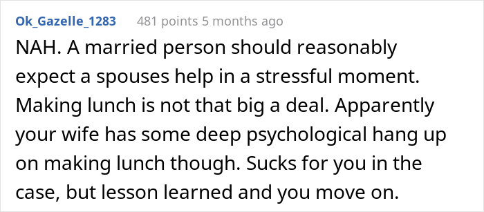 Guy Oversleeps For Work, Loses It After Seeing That His Wife Didn't Lift A Finger To Help Him With Lunch