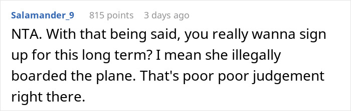 Person Asks If They're A Jerk For Saying "No" When The Police Asked If Woman Was Their Fianc&eacute;e Before Escorting Her Off The Plane