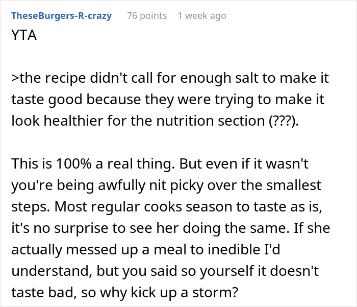 Guy Is Fed Up With Girlfriend's Cooking Because She Puts Her Own Twist On Recipes, Asks For Support Online But Receives A Reality Check Guy Is Fed Up With Girlfriend's Cooking Because She Puts Her Own Twist On Recipes, Asks For Support Online But Receives A Reality Check