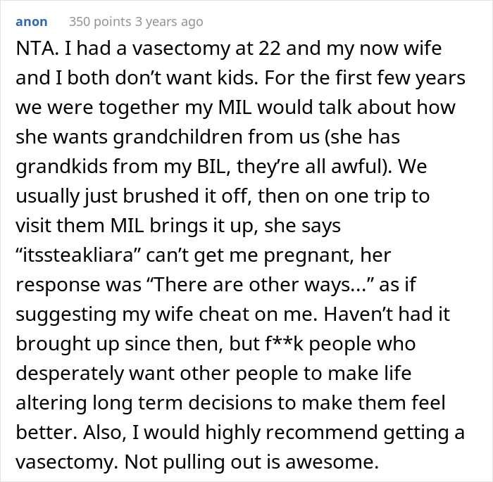 Childfree Woman Has Had Enough Of MIL Pushing For Kids, Finally Snaps And MIL Storms Off Crying, She Asks If She Went Too Far