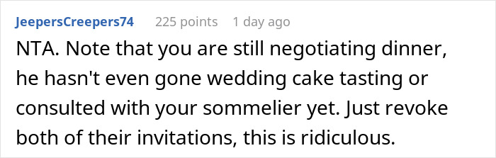Bride-To-Be Gets Backed Online For Refusing To Alter Her Wedding Meals For A Nagging Guest