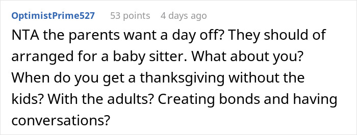 Woman Is Sick Of Having To Watch Her Cousins&rsquo; Children At Thanksgiving Gatherings, Decides To Spend It At Her Boyfriend&rsquo;s