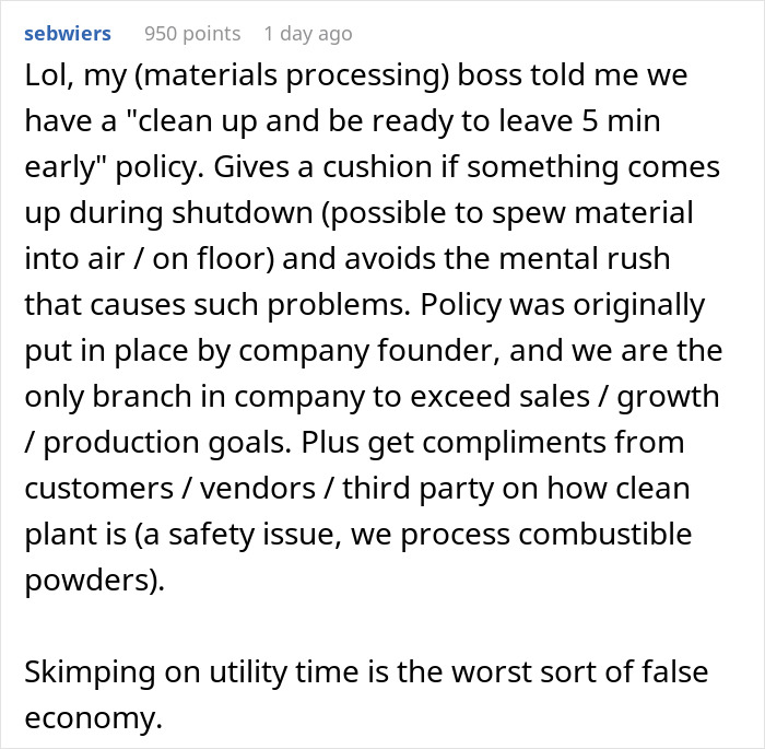 New Manager Demands Employees “Work On The Clock”, And One Malicious Compliance Later, They Rack Up 2,000 Extra Man Hours New Manager Demands Employees “Work On The Clock”, And One Malicious Compliance Later, They Rack Up 2,000 Extra Man Hours