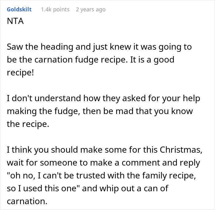 Person Wants To Expose To Mom That Their &lsquo;Secret Family Recipe&rsquo; Actually Came From The Side Of A Can