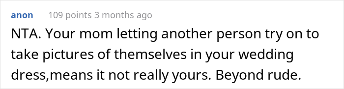 Woman Gets Called A “Psycho” For Uninviting Her SIL From Her Wedding As She Tried On Her Wedding Dress And Accidentally Ruined It Woman Gets Called A “Psycho” For Uninviting Her SIL From Her Wedding As She Tried On Her Wedding Dress And Accidentally Ruined It