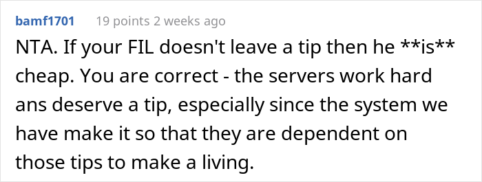 Man Blows Up After His In-Law Secretly Tips And ‘Embarrasses’ Him At A Restaurant, Family Drama Ensues Man Blows Up After His In-Law Secretly Tips And ‘Embarrasses’ Him At A Restaurant, Family Drama Ensues