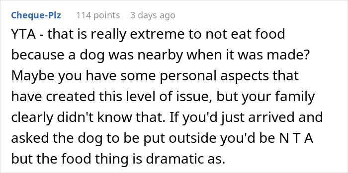 Woman Knows Her Sister's Dog Hair Frequently Ends Up In Food, So She Turns Around And Leaves Thanksgiving Dinner When She Sees It There