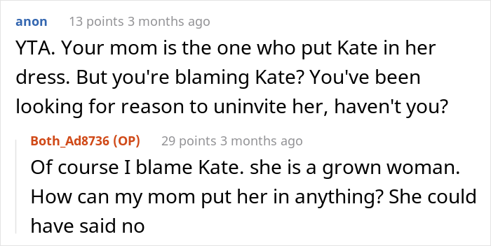 Woman Gets Called A “Psycho” For Uninviting Her SIL From Her Wedding As She Tried On Her Wedding Dress And Accidentally Ruined It Woman Gets Called A “Psycho” For Uninviting Her SIL From Her Wedding As She Tried On Her Wedding Dress And Accidentally Ruined It