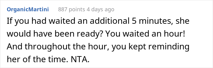 "Am I The Jerk For Leaving My Girlfriend Behind Because She Was Taking Too Long To Get Ready?"