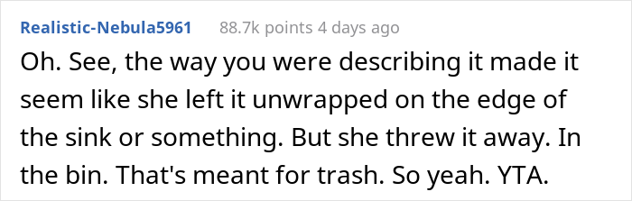 "Am I A Jerk For Telling My Wife That Leaving Her Used Pad In My Brother's Place Was Inappropriate?"