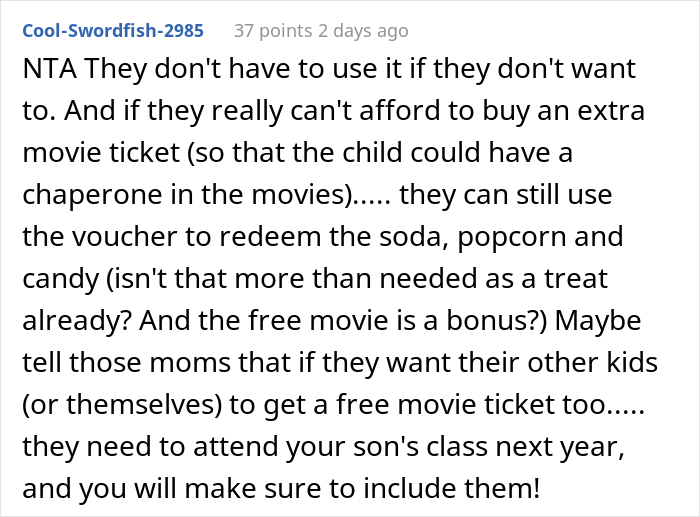 Parent Gives Their Son's Kindergarten Classmates Movie Vouchers, Calls Other Parents "Greedy" And "Cheap" After They Confront Them Parent Gives Their Son's Kindergarten Classmates Movie Vouchers, Calls Other Parents "Greedy" And "Cheap" After They Confront Them