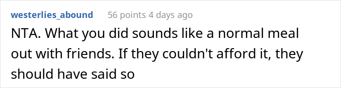 "He Was Absolutely Appalled": Guy Refuses To Pay For His Friend's Wife's Meals Anymore, Drama Ensues