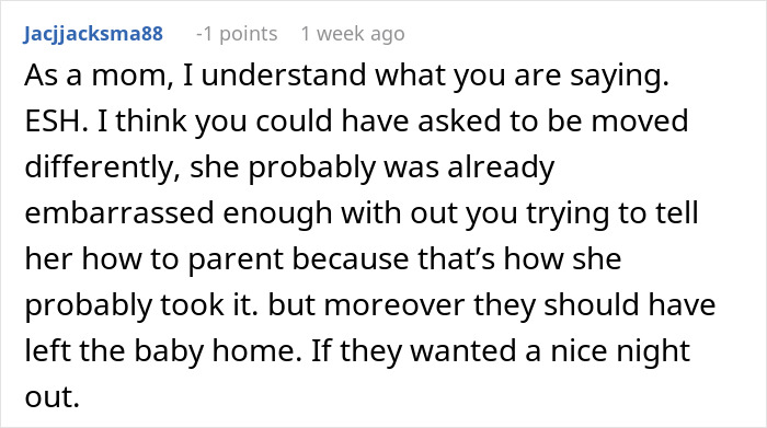 Mom Causes A Scene At A Restaurant After Overhearing That This Couple Wants To Switch Tables Due To Her Crying Baby Mom Causes A Scene At A Restaurant After Overhearing That This Couple Wants To Switch Tables Due To Her Crying Baby